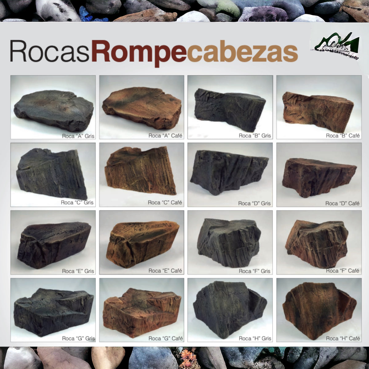 Rocas Rompecabezas 3D color café – LumaLight Studio