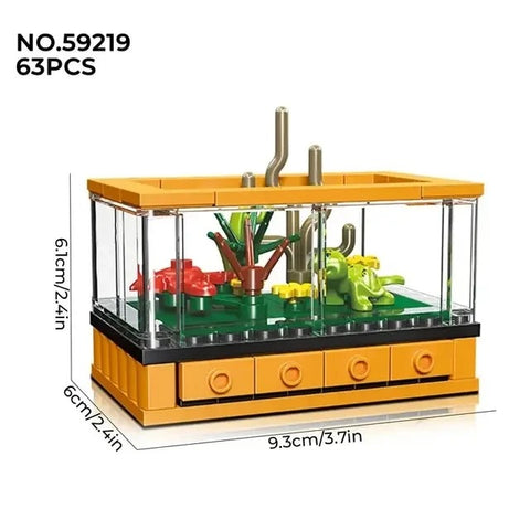 Acuario De Bloques De Construcción Con Luz LED – 788 Piezas, Medusas Giratorias Y Peces | Juguete Educativo 8+ Años